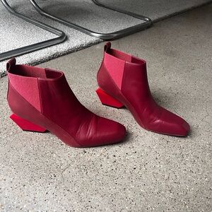 UNITED NUDE Leather Red Ankle Boots for Women